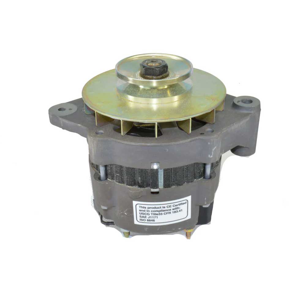 Alternator 55 Amp Internal Regulator GM Yellow Lead PCM And Indmar 3/8" V-Belt Pulley OEM RA097006