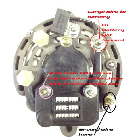 Alternator 55 Amp Internal Regulator GM Yellow Lead PCM And Indmar 3/8" V-Belt Pulley OEM RA097006
