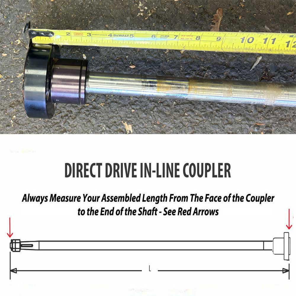 1-1/8" Custom Inboard Prop Shaft System With Borg Warner Style 4" Coupler Dual Taper 47.00 Inch Assembled Length