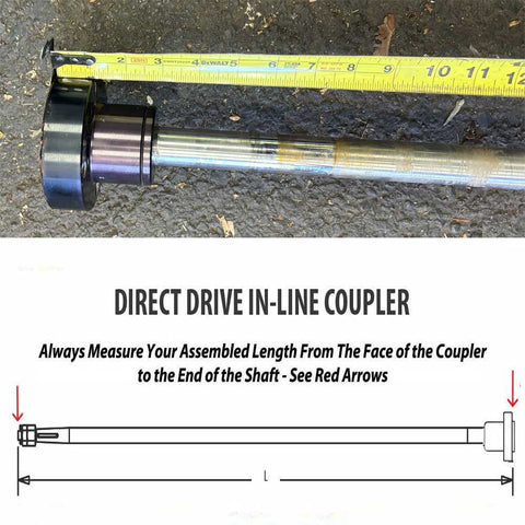 1-1/8" Custom Inboard Prop Shaft System With Borg Warner Style 4" Coupler Dual Taper 47.00 Inch Assembled Length
