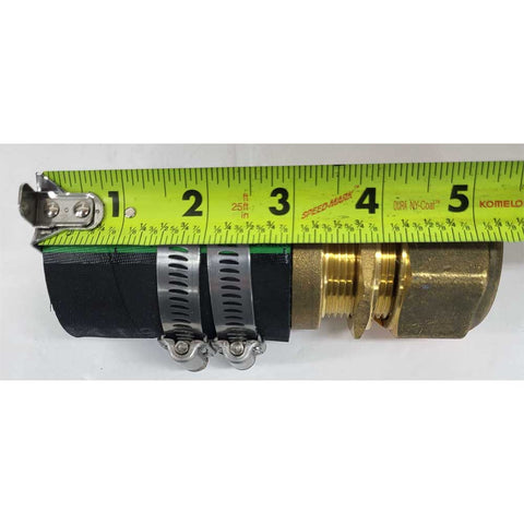 Stuffing Box 1" Shaft and 1-3/4" I.D. Hose and 2 Stainless Steel Hose Clamps