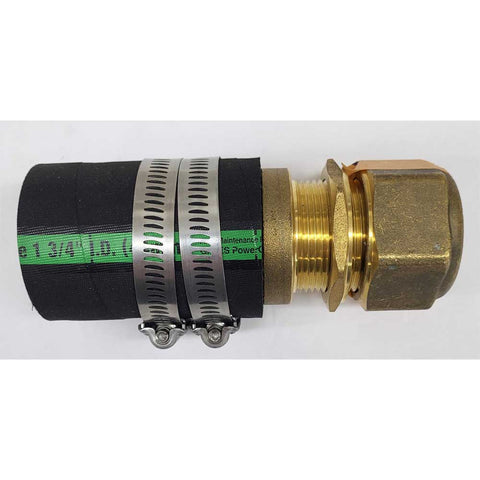 Stuffing Box 1" Shaft and 1-3/4" I.D. Hose and 2 Stainless Steel Hose Clamps