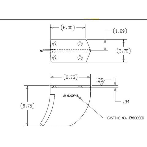 Tracking Fin - Special Turn Fin Flat Base Marine Hardware TURN6.00-F-B