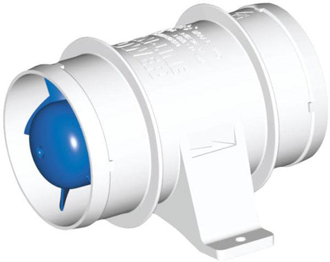 Blower 3 Inch 12V In-Line White Rule Water Resistant RULE-140