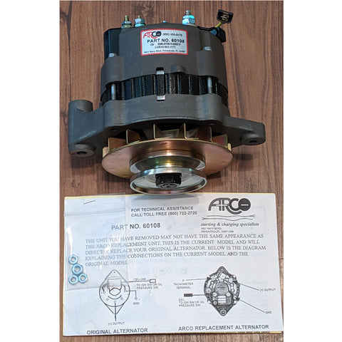 Alternator 55 Amp Internal Regulator Yellow Lead PCM And Indmar 3/8" V-Belt Pulley