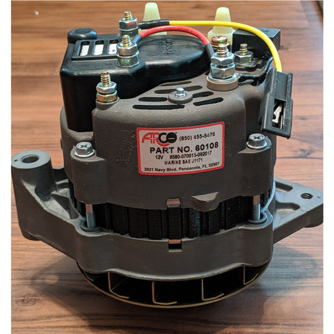 Alternator 55 Amp Internal Regulator Yellow Lead PCM And Indmar 3/8" V-Belt Pulley