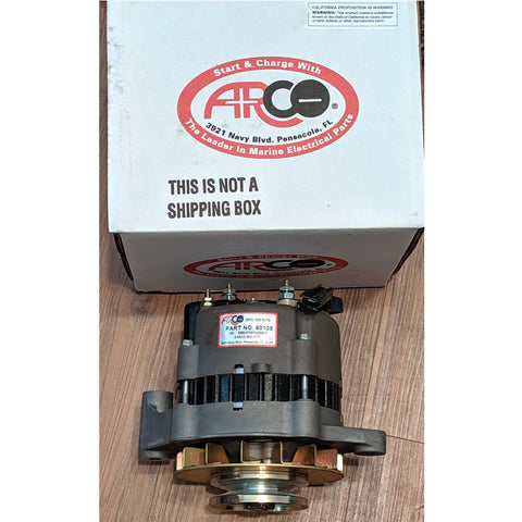 Alternator 55 Amp Internal Regulator Yellow Lead PCM And Indmar 3/8" V-Belt Pulley