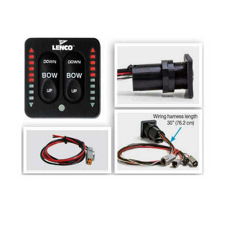 Integrated Trim Tab Switch Kit with LED Indicator Lights Lenco Marine 15170-001