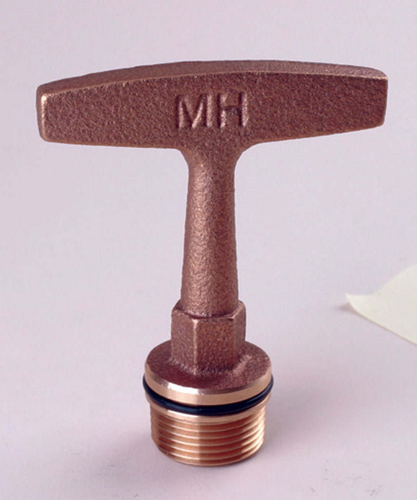 Drain Plug 3/4 Inch NPT T-Handle Bronze Garboard With Lip With O-Ring Style By Marine Hardware