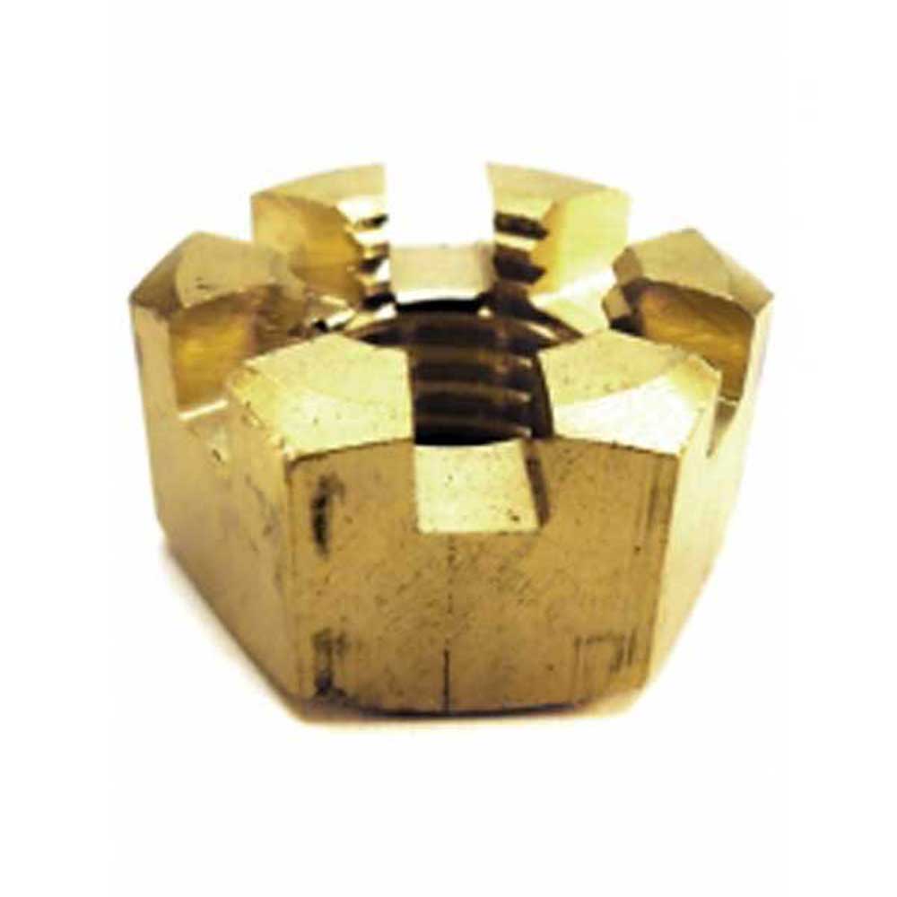 Prop Nut Brass Castle Nut For 1" or 1-1/8" Shafts Slotted Castle Nut