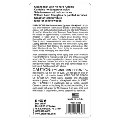 TEAK CLEANER PREMIUM TEAK CLEANER STAR BRITE - ONE PINT