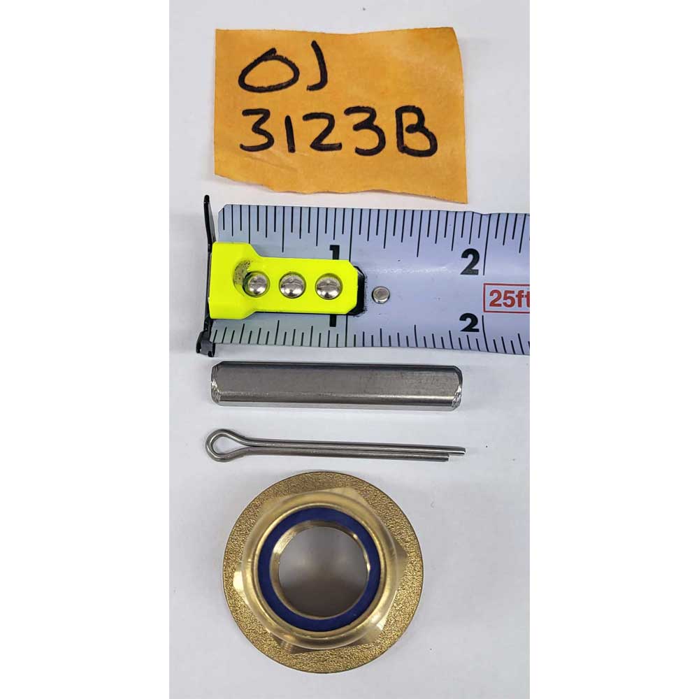 Nylock Flanged Prop Nut Kit Brass For 1-1/4 Shafts With Key And Cotter Pin OJ-3123B