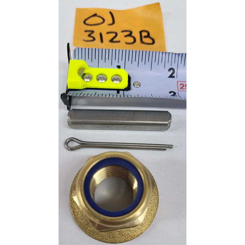 Nylock Flanged Prop Nut Kit Brass For 1-1/4 Shafts With Key And Cotter Pin OJ-3123B