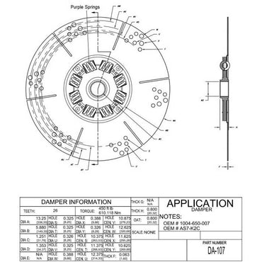 Damper Plate For Velvet Drive Alto DA-107