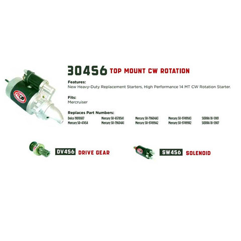 Starter Right Hand Clockwise GM Top Mount ARCO 30456 Replaces PCM RA122008
