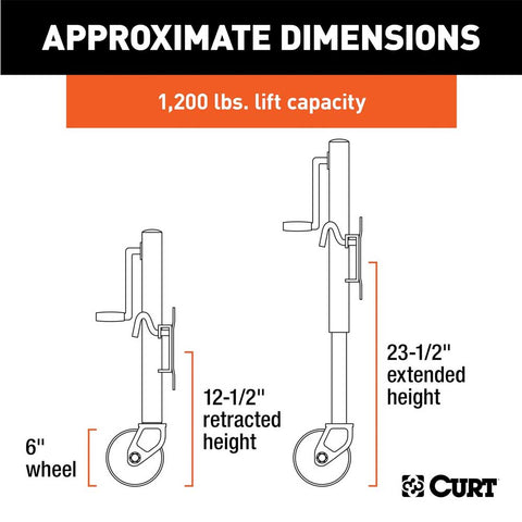 Marine Jack with 6 inch Wheel Curt 28113
