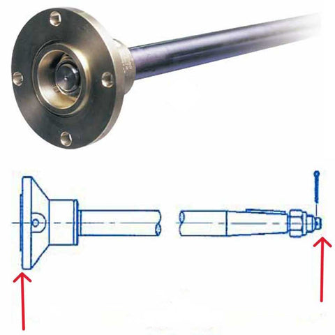 1" Custom Inboard Prop Shaft System With Borg Warner Style 4" Coupler Dual Taper 50.625 Inch Assembled Length