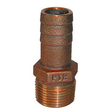 1-1/2 In. NPT x 1-1/2 In. Straight Hose Barb Bronze Pipe-to-Hose Adapter | Groco GROCO-PTH-1500