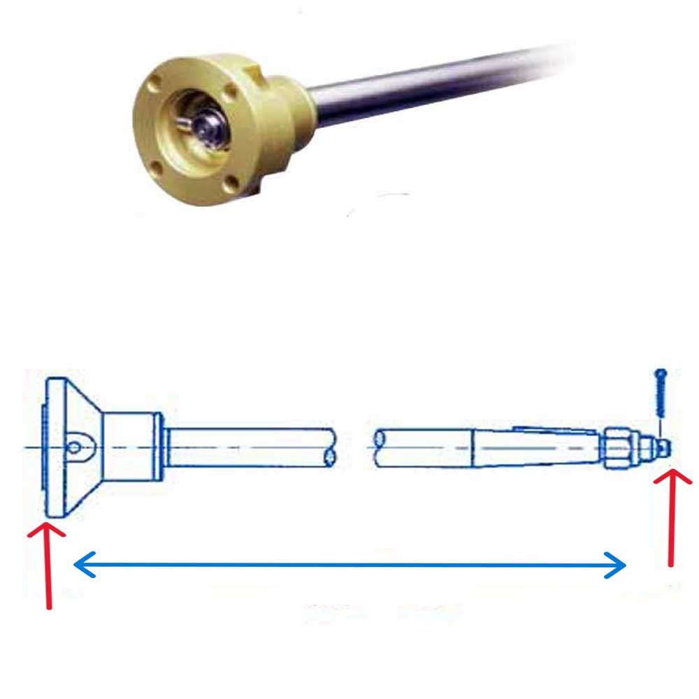 1-1/8" Custom Inboard Prop Shaft System With Walters V Drive Coupler Dual Taper 47.50 Inch Assembled Length