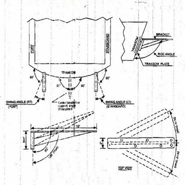 Swim Board Bracket Removable Sold Each 17" Bracket Length 0° Rise 5° Swing Angle