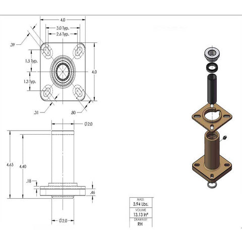 Rudder Assembly RPTH400-SB-P