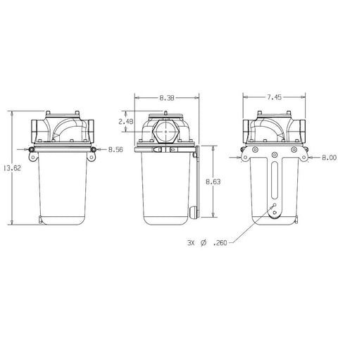 Sea Strainer Complete Assembly Marine Hardware 2.00 Inch NPT