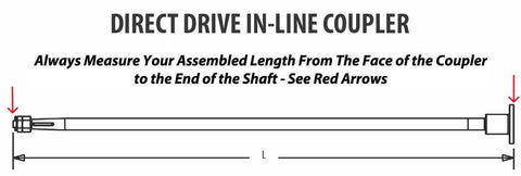 1" Custom Inboard Prop Shaft System With Borg Warner Style 4" Coupler Dual Taper 49.50 Inch Assembled Length