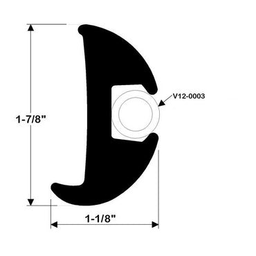 Black Flexible Rub Rail Kit with Black Insert Taco V11-2423BBK50-2