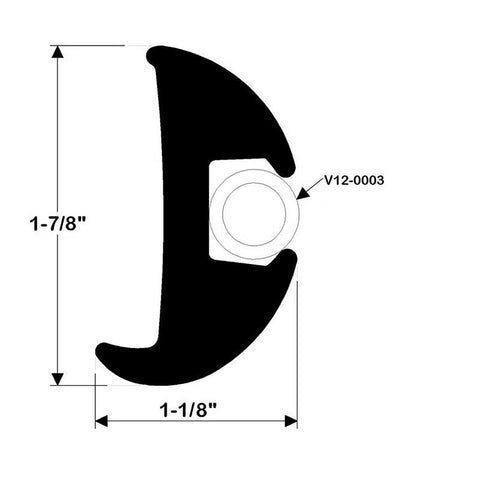 Black Flexible Rub Rail Kit with Black Insert Taco V11-2423BBK50-2