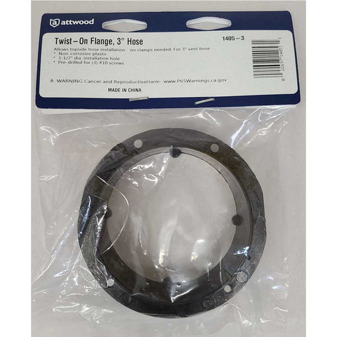 Attwood Twist On Hose Flange For 3" Hose, Black