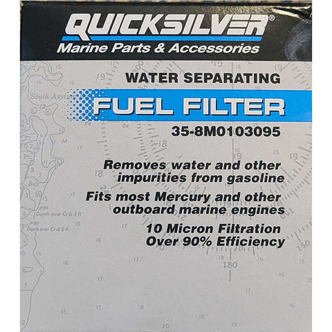Fuel Filter Quicksilver Filter Fuel-Water Separating 11/16-16 Thread 35-8M0103095