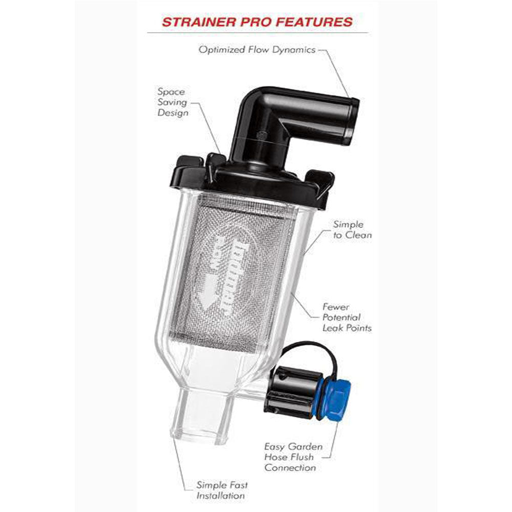 STRAINER PRO INDMAR WITH BUILT IN FLUSH KIT 1-1/4 INCH BY INDMAR