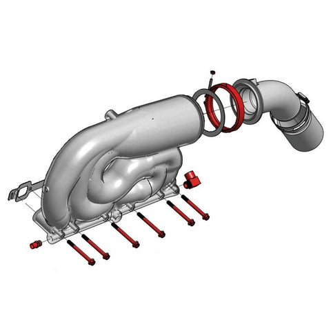 Manifold Exhaust EXT CAT Exhaust Aluminum <b> Starboard Side</b> Indmar 53-1400HL OEM Indmar