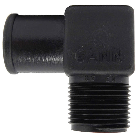 Fitting Nylon 3/4" NPT X 1" Barb 90 Degree For Manifold Water Drain Hose Indmar 605012