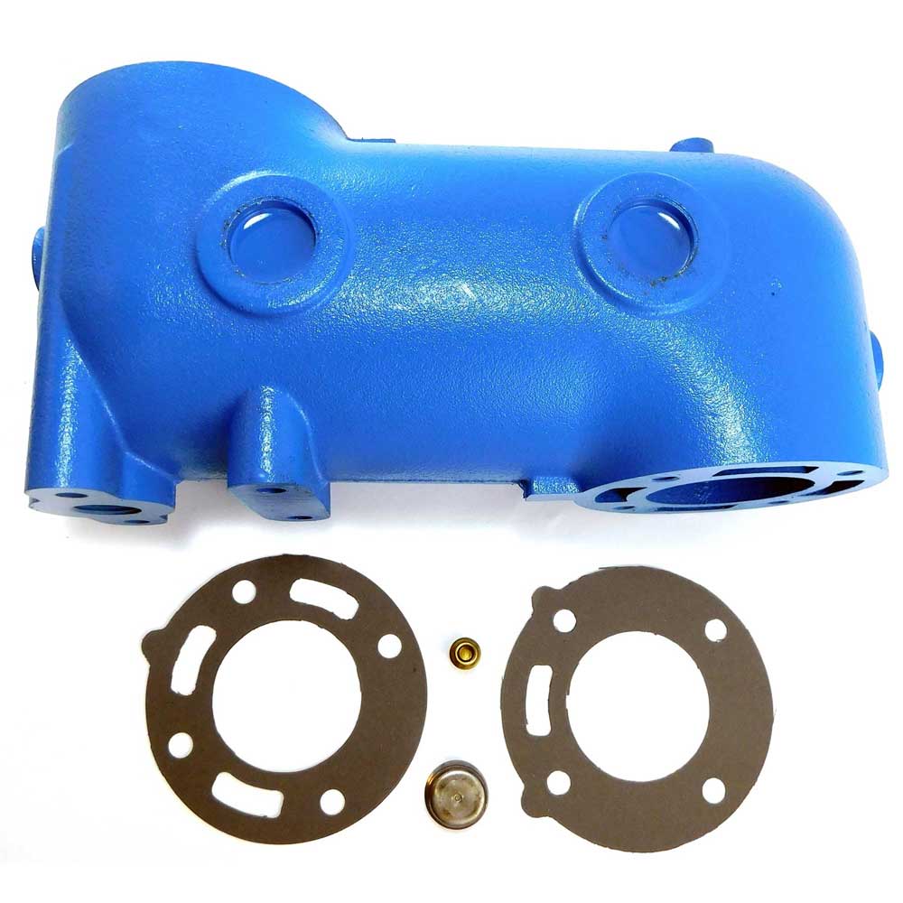 Crusader 8" Exhaust Riser Extension - Marine Engine Exhaust Part, 13" Overall Height, Painted Blue
