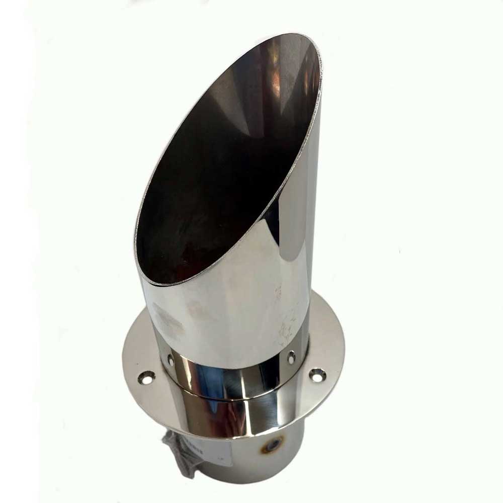 4 Inch Angle Cut Transom Exit Exhaust Tips Set of 2 With Flapper Corsa