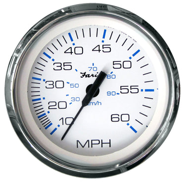 Speedometer Stainless Steel White Face Inboard 60 MPH - Faria Beede Instruments