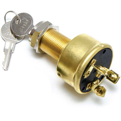 Switch Ignition Key Switch 3 Position Terminal Off-Run-Start Brass Sierra®