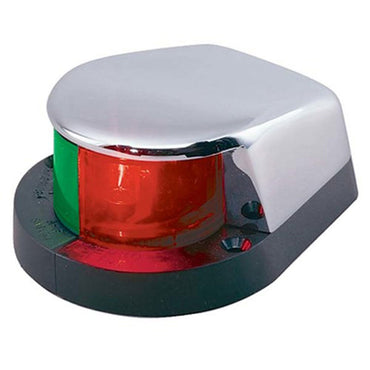 This Perko Bi-Color Boat Bow Light with Deck Mount features a black polymer base with a chrome plated zinc alloy top.