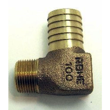 Manifold Elbow Brass 3/4 Inch X 1 Inch NPT Hose Barb Indmar & PCM - Barr Brand