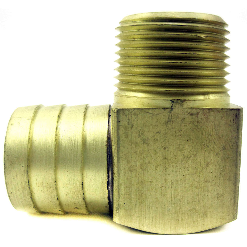 Manifold Elbow Brass 3/4 Inch X 1 Inch NPT Hose Barb Indmar & PCM R024006A