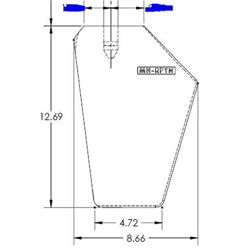 Rudder Assembly - Blade, Post & Cut For Keyway - Special Order RPTN-1.125-SP