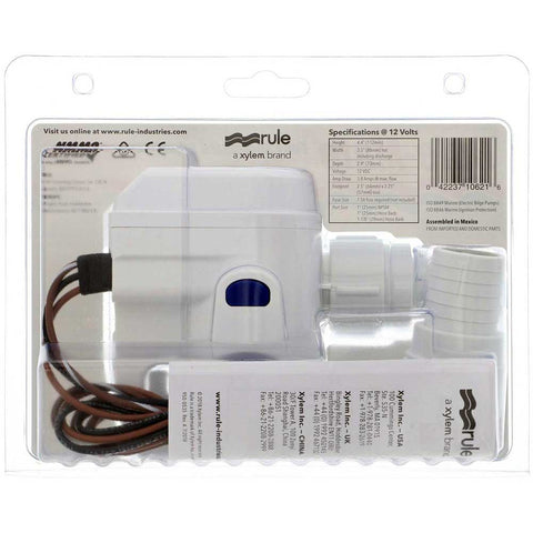 1100 GPH Rule-Mate Automatic Bilge Pump, 12V Rule RM1100B