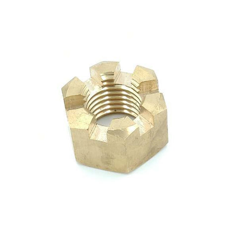 Prop Nut Brass Castle Nut For 1-1/4" Shafts Slotted Castle Nut