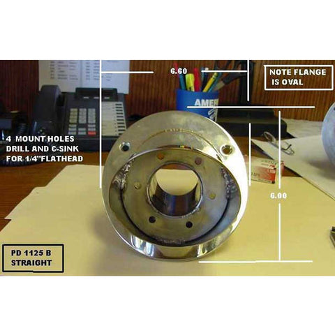 45° Straight Cut Pipe Exhaust Outlet With Angled Flange 3-1/2" WITH BAFFLE!