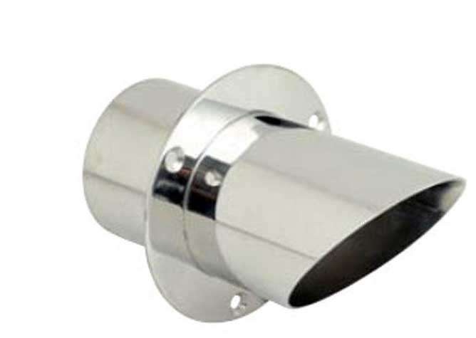 Outlet Exhaust 3-1/2" Straight Flange Exhaust <b>No Baffle-Muffler</b> Outlet Stainless Steel No Flapper Needed