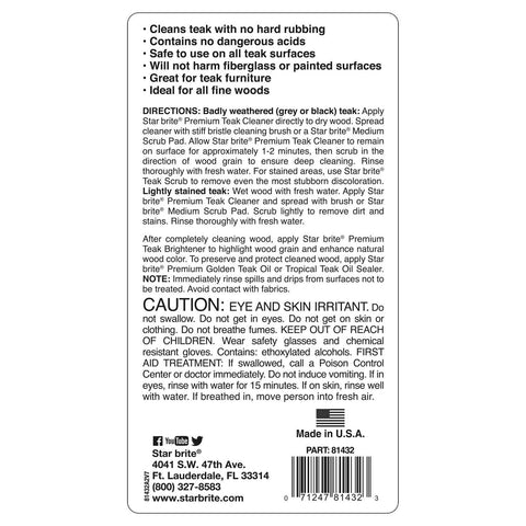 TEAK CLEANER PREMIUM TEAK CLEANER STAR BRITE - 32 oz