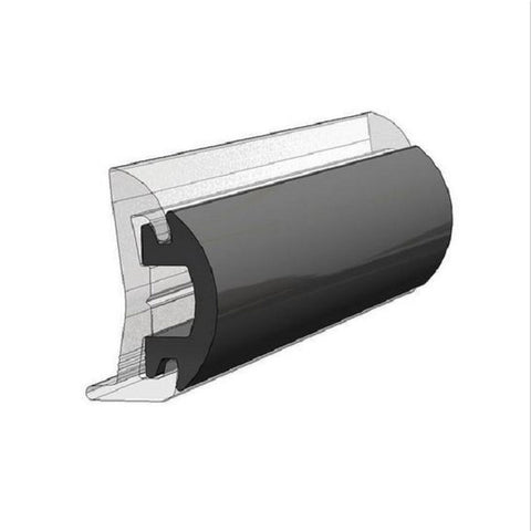 RUB RAIL INSERT 1-1/4" X 1/2" X 50 FEET BLACK FLEXIBLE BY TACO