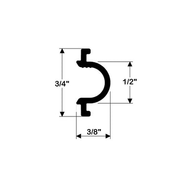 RUB RAIL INSERT 3/4" X 3/8" X 50 FEET BLACK FLEXIBLE BY TACO