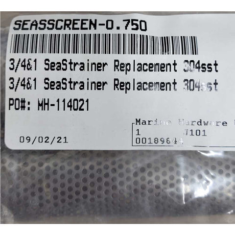 Sea Strainer Replacement Screen Marine Hardware For 1 And 3/4 Inch NPTSea Strainer Replacement Screen Marine Hardware For 1 And 3/4 Inch NPT